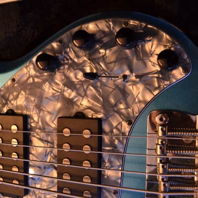 Ernie Ball Music Man Stingray HH 5 Family Reserve 2010 Turquoise Pearl image 12