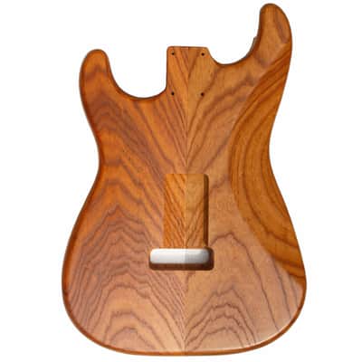 Amuic Strat Electric Guitar Body Vintage, 2Pcs SSS Roasted Swamp Ash Wood Body for ST Electric Guitar (Brown) image 4