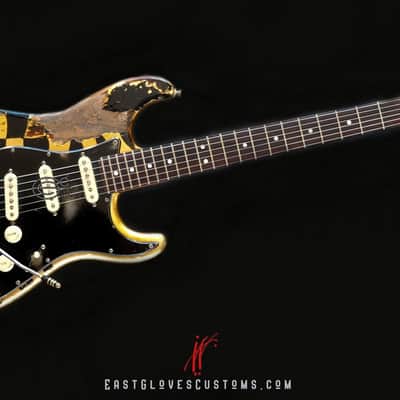Fender American Stratocaster 60th Anniversary Diamond Edition Stratocaster Distorted Checker with Gold Leaf Aged Relic 1of1 by East Gloves Customs [Discounted by $400 Off for Limited Time Only!] image 6