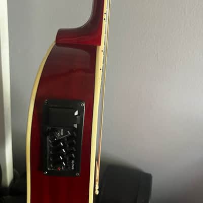 Carlo Robelli BW-F414THCE Thin-Body Acoustic Electric Guitar - Red Gloss image 8