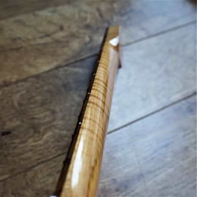 Telecaster Rosewood and Roasted Flame Maple Guitar Neck Gloss 21 Fret Jumbo with Abalone Markers image 8