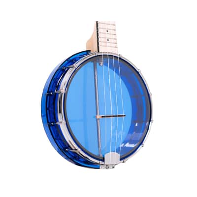 Gold Tone Little Gem See-through Banjo Ukulele (Sapphire) with Gig Bag Nylon Strings Maple Neck and Fingerboard image 3