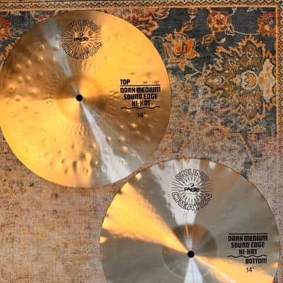 Vintage PAISTE SOUND CREATION Dark Medium SOUND EDGE Hihats 14” 972 1254 g SUPER CLEAN! Collectible image 3