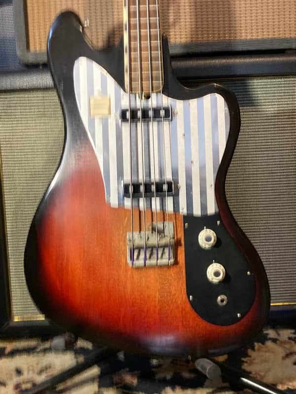 Silvertone 1438 (Teisco EB 200) MIJ Vintage Japan 1960s - Sunburst image 1