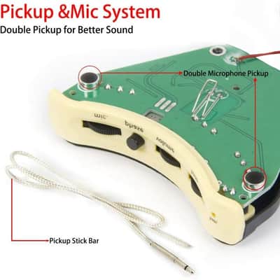 Acoustic Guitar Soundhole Preamp Piezo Pickup EQ with Microphone image 3