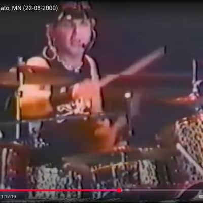 Rikkie Rockett's Poison, Innovation Drums 2000-2002 Tour Maple Kit, 7 Piece Set, Gladstone Style Snare Custom Cheetah Airbrush Finish. Signed! image 2