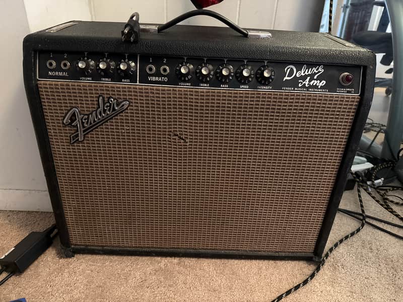 Fender Deluxe 2-Channel 20-Watt 1x12" Guitar Combo 1963 - 1966 - Black Panel image 1