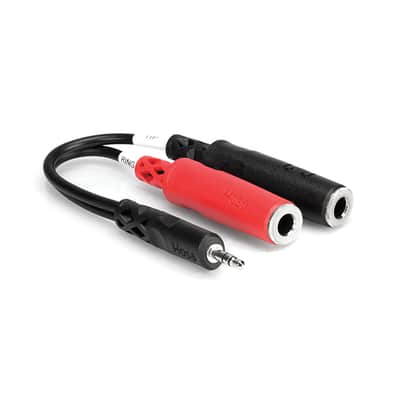 Hosa YMP137 YMP-137 3.5mm TRS to Dual 1/4" TS Female - 6"