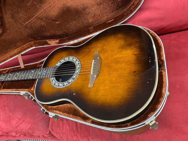 Ovation 1112-1 Balladeer Acoustic Guitar 1976 Sunburst with