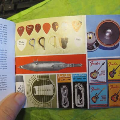 vintage 1968 Fender catalog ON THE GO 45 p. booklet stratocaster telecaster pedal steel amplifiers banjoes accessories paper case candy image 13