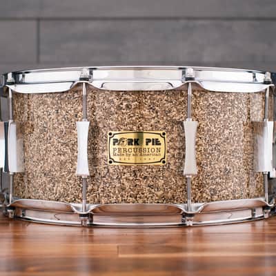 PORK PIE 14 X 6.5 MAPLE SNARE DRUM, B20 CYMBAL GLITTER SPARKLE image 1