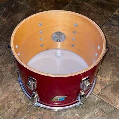Vintage Ludwig 13" Red Sparkle Rack Tom Drum w/ Blue Olive Badge - Beautiful! image 3