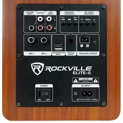 Rockville ELITE-5C Wood 800w Home Theater 5.25" Bluetooth Bookshelf Speakers image 10