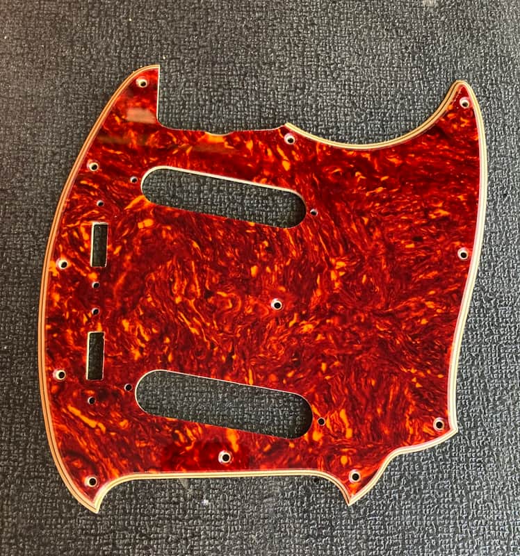 Celluloid Tortoise Pickguard For Fender Made In Japan 60's Mustang Relic Aged Wide Beveled Edges image 1