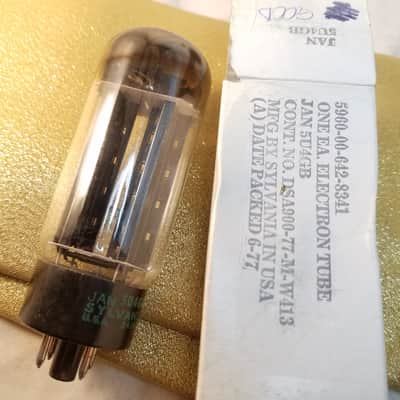 Sylvania JAN 5U4GB tNOS AT1000 TESTED Vacuum Tube balanced military rectifier 1966-1979 image 1