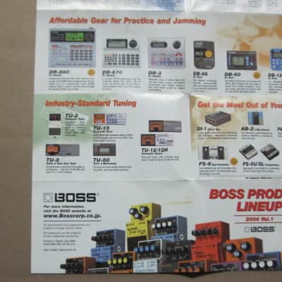 very clean Boss Product Lineup 2004 Vol.1 (fold open product catalog - fully open it is 14 inches L x 10 inches W), printed in Taiwan 2004 image 20
