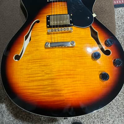 Peavey JF1 EX Semi Hollow Electric Guitar - Sunburst - full setup image 2