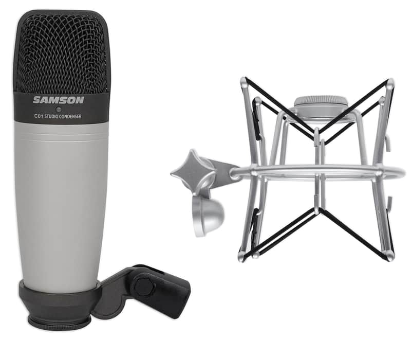 Samson C01 Studio Condenser Recording Microphone Mic + Spider Shock Mount image 1