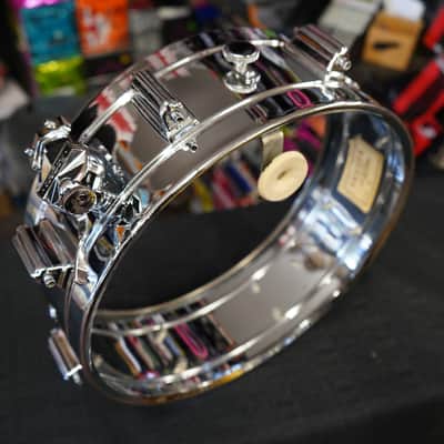 Vintage 1960s Rogers USA PowerTone 5x14" Steel Snare Drum w/ Tone Control image 5