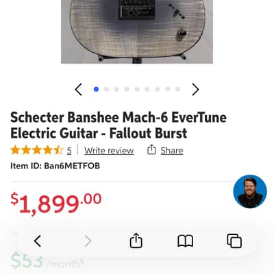 Schecter Banshee Mach-6 Evertune 2020 - Present - Fallout Burst image 4