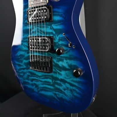 Ibanez GRG7221QA-TBB Transparent Blue Burst 7-String #162 image 8