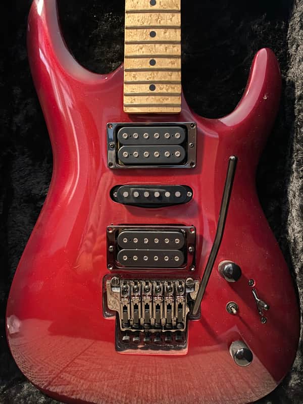 Partcaster Superstrat Ibanez Hybrid Red burst image 1