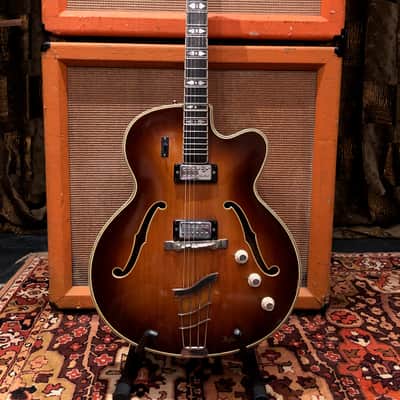 Vintage 1960s Hofner Committee Thinline Brunette Electric Guitar 5.5lbs w/ Case image 2