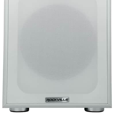 Rockville Rock Shaker 8" Inch White 400w Powered Home Theater Subwoofer Sub image 2