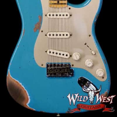 Fender Custom Shop Limited Edition 1958 Stratocaster AA Flame Maple Neck Heavy Relic Super Faded Aged Taos Turquoise 7.75 lbs image 1