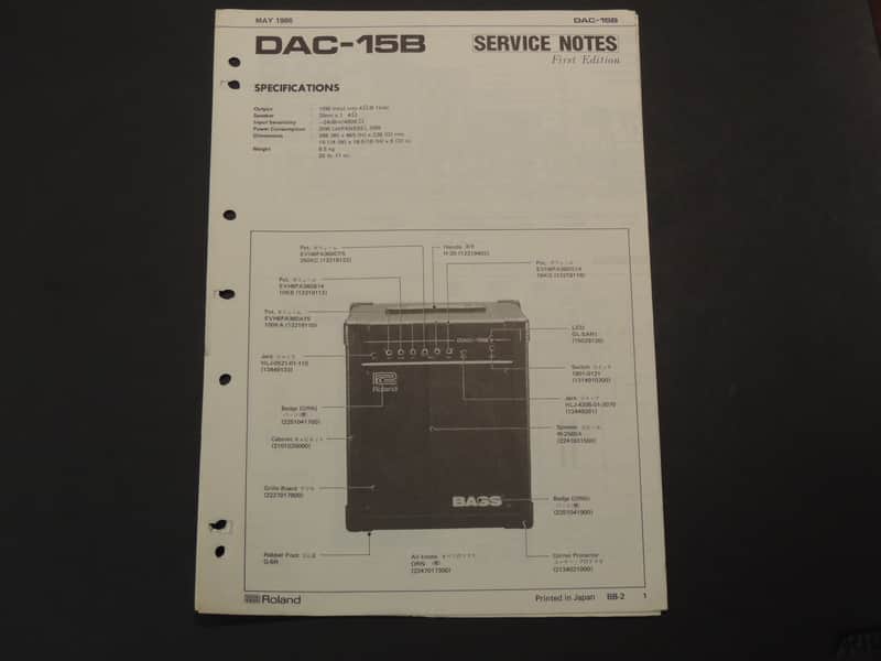 Roland DAC-15B Service Notes
