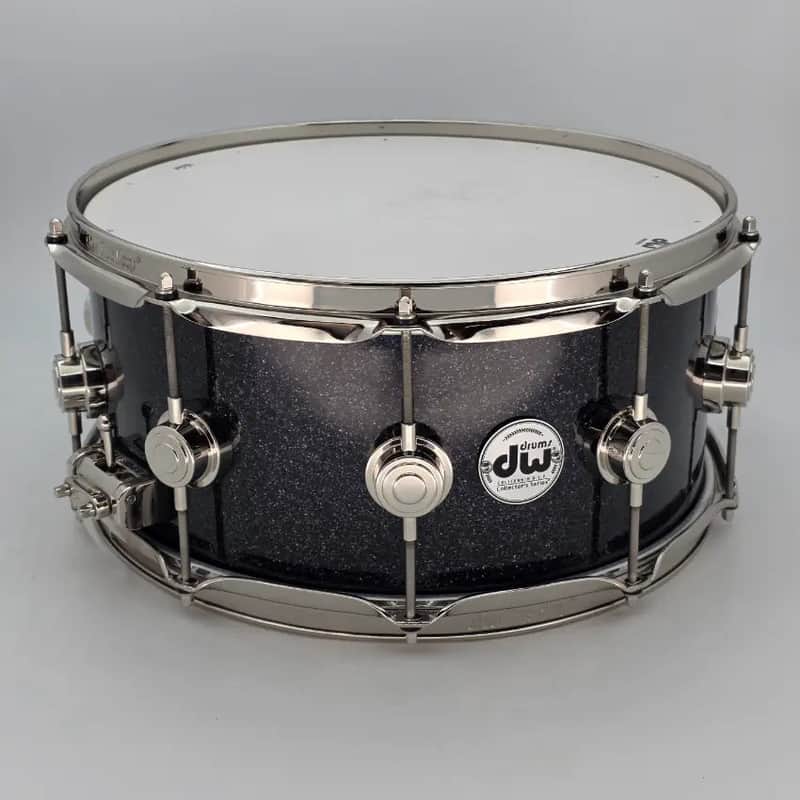 Used DW Collectors SonicPly Snare Drum 14x6.5 Black Ice w/Nickel Hw - Very Good image 1
