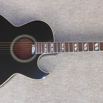1986 Gibson Black Acoustic Guitar Prototype_(Chet Atkins?)_Thin Body_Sharp Cutaway_Original Case image 1