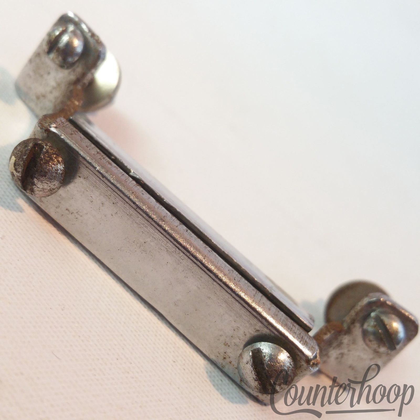 Gretsch Chrome Snare Drum Butt Plate 1 15/16" Vintage USA Round Badge RB 50s* — main photograph