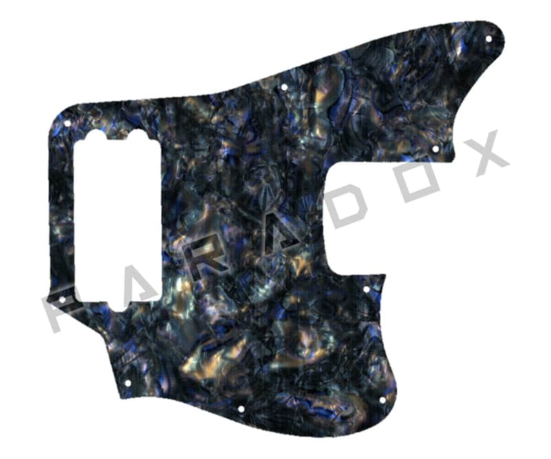 Custom Pickguard For 2021 - 2024 Made in China Squier Affinity Series Jaguar Bass H - Black Abalone/White/Black/White .090" image 1
