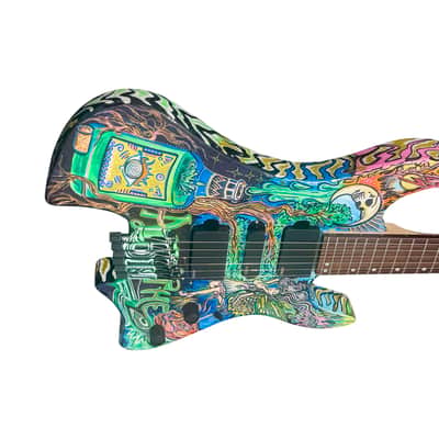 One Off BootLegger Guitar Absinthe Green Fairy 2025 - Custom Art California Build image 4