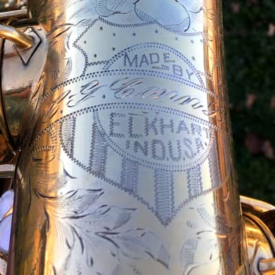 CONN GOLD PLATED ALTO STENBERG PORTRAIT RARE 1929 CHU BERRY FINISH 97% SAX SAXOPHONE ENGRAVING CRISP image 16
