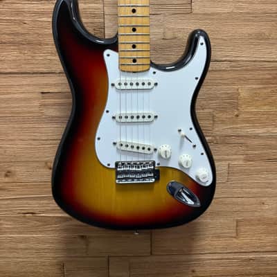 Fender Vintage Stratocaster Guitar -Maple Fretboard 1976- Sunburst- 10lbs w/non original pups + case image 5