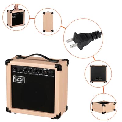 Glarry 20W GB-20 Electric Bass Guitar Amplifier Natural Color image 7