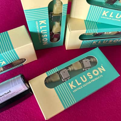 Kluson KLUSON 3 aside tulip Double ring Tuners - Double line stamp Nickel image 3