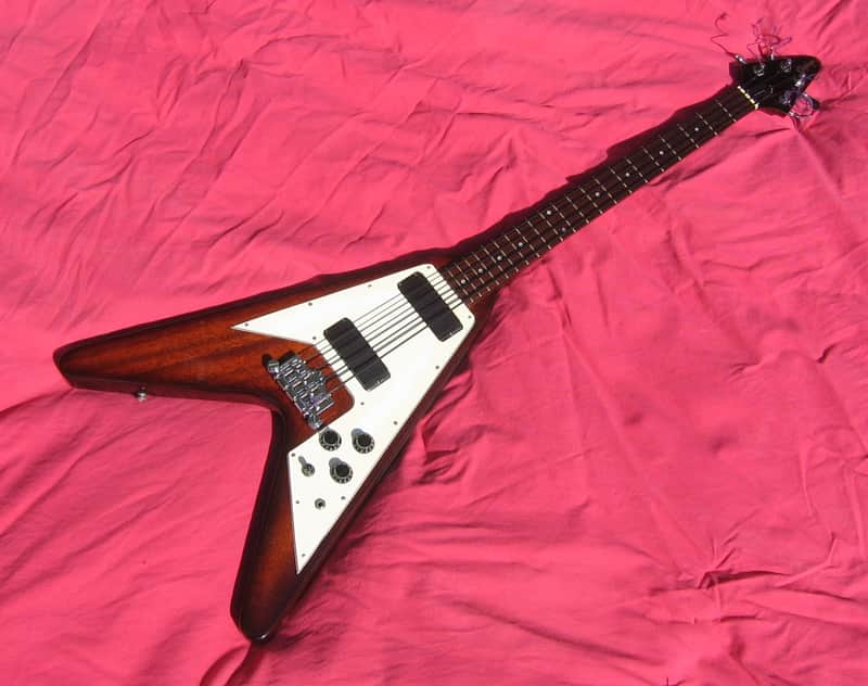 Gibson Epiphone FLYING V BASS GUITAR 1998 BROWN one off custom factory color, 51st & ONLY ONE made! image 1