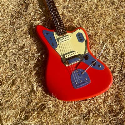Vintage Matching Headstock Pre CBS Fender Jaguar 1964 - Fiesta Red image 7