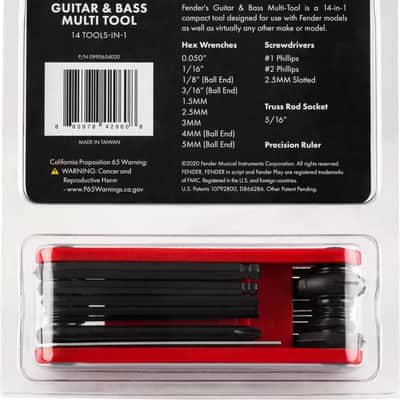 Fender Guitar & Bass Multi-Tool, 14 Tools-In-1 image 2