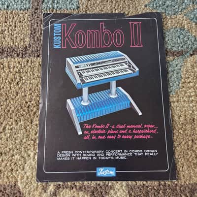 Vintage Circa 1971 Kustom Kombo II Organ / Piano Tuck and Roll Flyer! Rare, Original Case Candy, Paperwork! image 1