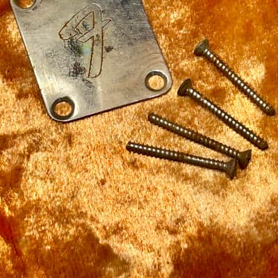 Vintage Fender F Neckplate 1973 - Chrome image 2