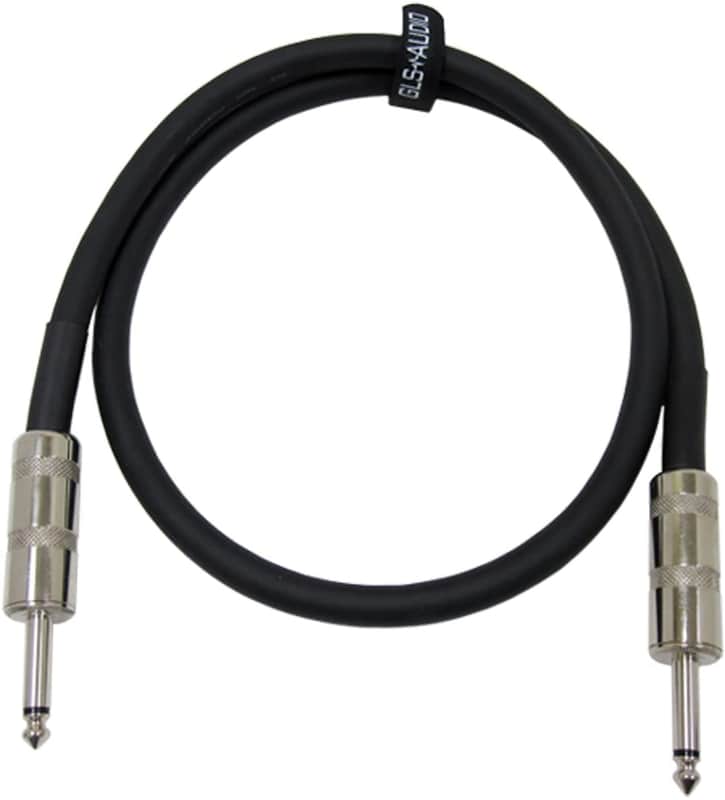 GLS Audio Speaker Cable 1/4" to 1/4" - 12 AWG Professional Bass/Guitar Speaker Cable for Amp - Black, 3 Ft. image 1