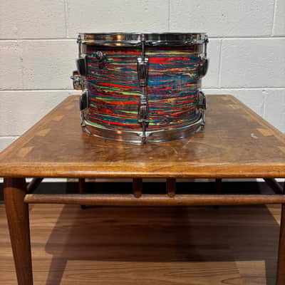 Ludwig No. 983-1 Hollywood Outfit 8x12 / 9x13 / 16x16 / 14x22" Drum Set with Keystone Badges 1968 - Psychedelic Red image 7