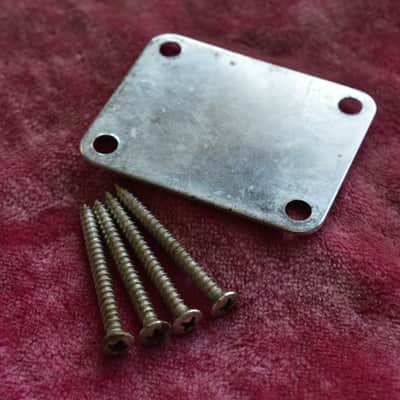 Vintage 1964 Fender PRE-CBS Stratocaster L-series Neckplate w/ Screws Telecaster Strat Tele P-BASS image 6