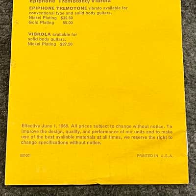 Epiphone Price List 1968 image 3