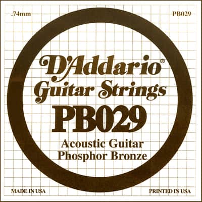 D'Addario .029 Acoustic Phosphor Bronze Single String image 1