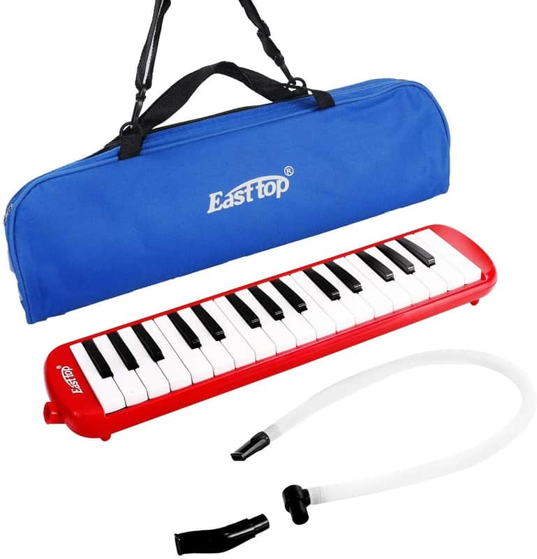 Portable 32-Key Red Melodica Piano Keyboard with Carrying Bag – Musical Instrument